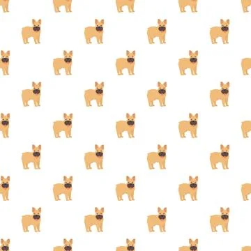 French bulldog seamless pattern creating pet background design Illustrazione stock