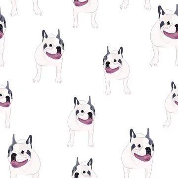 French bulldog seamless pattern. Stock Illustration