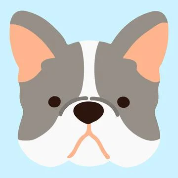 French bulldog simple flat colored Ilustração Stock