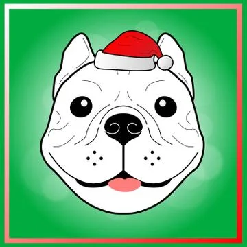 French bulldog wear Santa hat vector. Stock Illustration