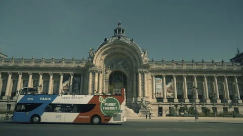 French Bus in Paris | 4K Stock Footage 219716019