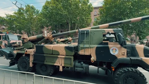 French CAESAR Self-propelled howitzer 9 Stock Footage 336287974