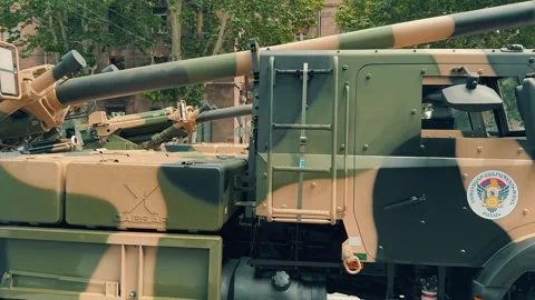 French CAESAR Self-propelled howitzer 10 Stock Footage 336288071