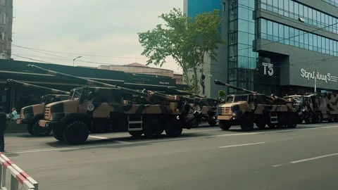 French CAESAR Self-propelled howitzer 14 Stock Footage 336288119