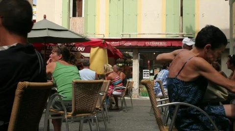 French cafes place Stock Footage 789009