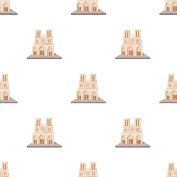 French castle pattern seamless vector 스톡 일러스트