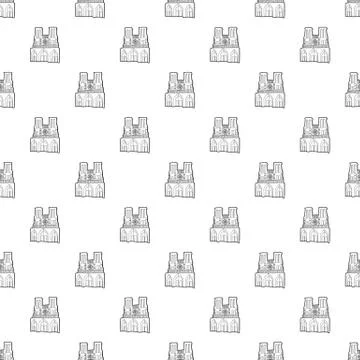 French castle pattern vector seamless Stock Illustration