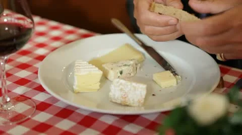 French cheese on plate Video stock 12572777