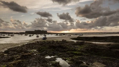 French coast sunset 動画素材 79600031