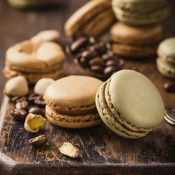 French coffee macarons Stock-Fotos