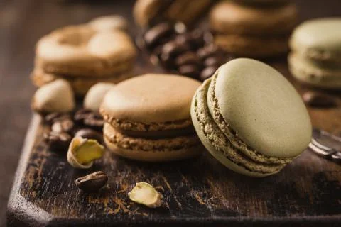 French coffee macarons Stock-Fotos