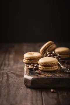 French coffee macarons 스톡 사진