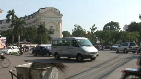 French colonial architecture in Hanoi Stock Footage 288396
