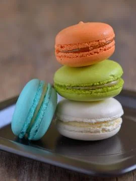 French colorful macarons Stock Photos