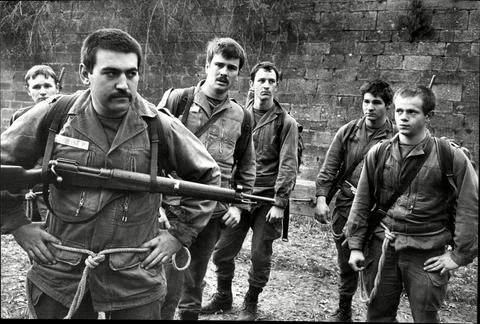 French Conscripts Pictured At The Commando Training Centre At Breisach On The Fr Stock Photos