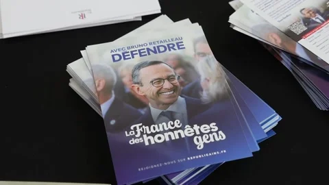 French conservatives ready to oppose if left forms government, París, FR - 07 Se Stock Footage 316550472