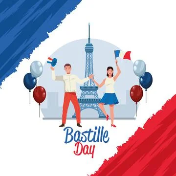 French couple celebrating Ilustração Stock