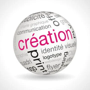 French Creation sphere with keywords Stock Illustration