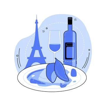 French cuisine abstract concept vector illustration. Stock Illustration