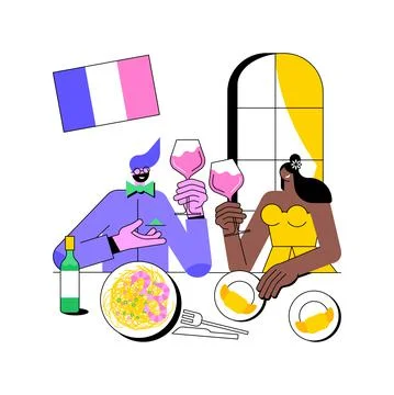 French cuisine abstract concept vector illustration. Stock Illustration
