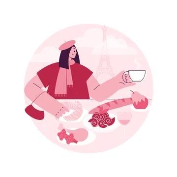 French cuisine abstract concept vector illustration. Illustration