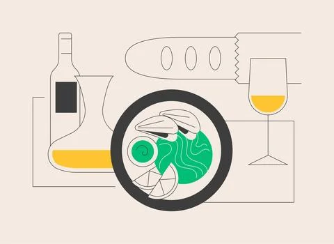French cuisine abstract concept vector illustration. Stockillustratie