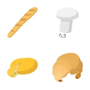 French cuisine and baking elements food concept 库存插图