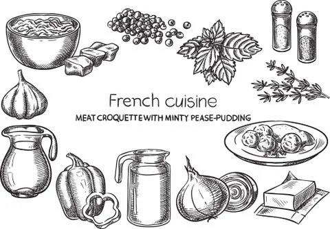 French cuisine. Stock Illustration