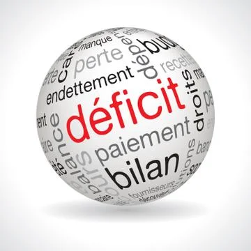 French deficit theme sphere Stock Illustration