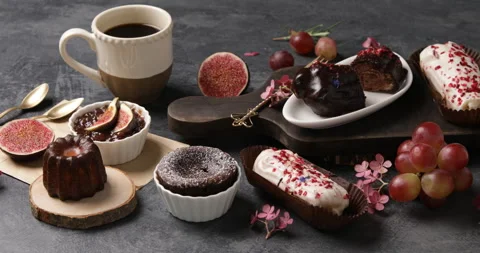 French dessert table, sweet breakfast Stock Footage 296794729