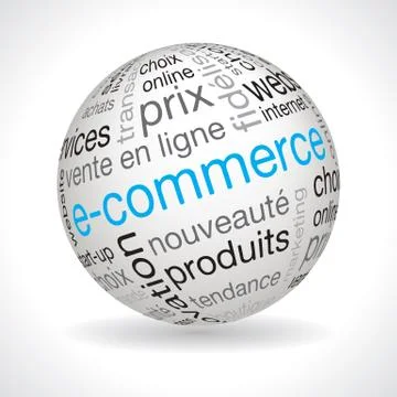 French e commerce theme sphere Stock Illustration