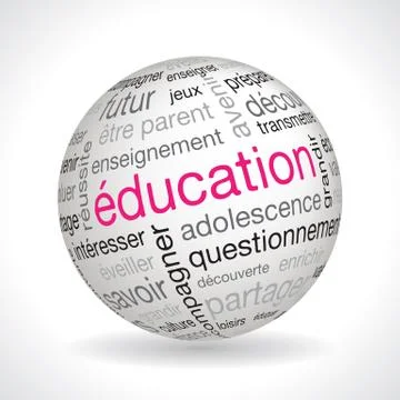 French education theme sphere Stock Illustration