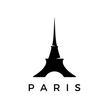 French eiffel tower building and high tower Logo template design.With edita.. Stock Illustration