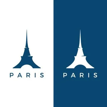 French eiffel tower building and high tower Logo template design.With edita.. Stockillustratie