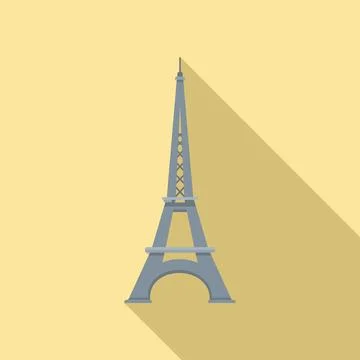French eiffel tower icon, flat style Illustrazione stock