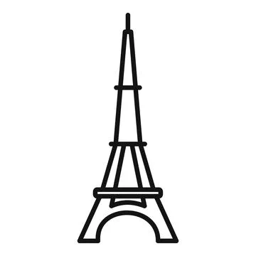 French eiffel tower icon, outline style Illustrazione stock