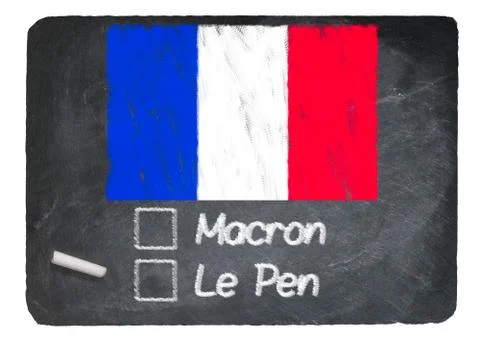 French election concept using chalk on slate blackboard Stock Illustration