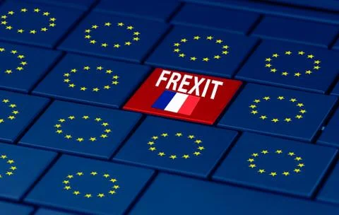 French elections, eu and a pc keyboard Stock Illustration