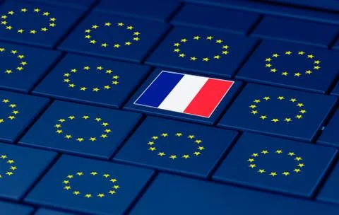 French elections, eu and a pc keyboard 写真素材