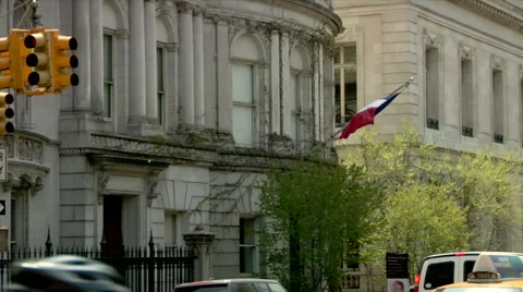 French Embassy Manhattan Stock Footage 49224080