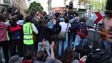French environmental groups protest against energy company TotalEnergies in Pari Stock Footage 242164019
