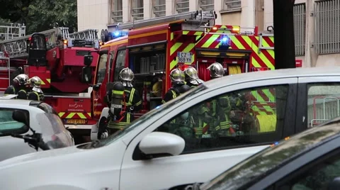 French fire brigade Vídeo Stock 44751529