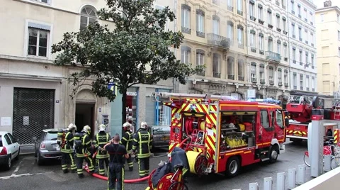 French fire brigade4 Vídeo Stock 44751285