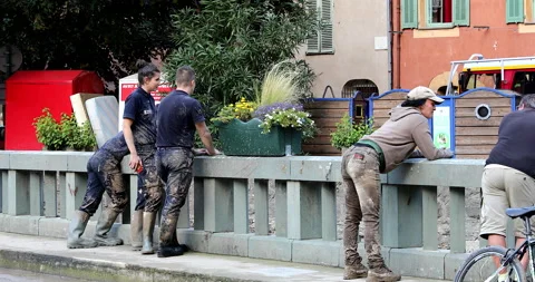 French Firefighters Resting Stock Footage 141360699