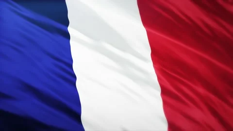 French flag 3d waving realistic background Stock Footage 235783393
