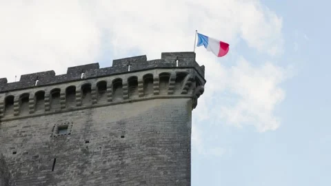 French flag against the sky Stock Footage 241500215