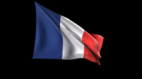 French flag with alpha matte Stock Footage 10721732