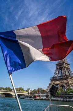 French flag and eiffel tower Foto stock