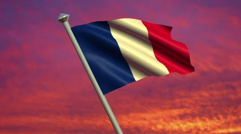 French Flag Animation - 4K Resolution Ultra HD 動画素材 41756727