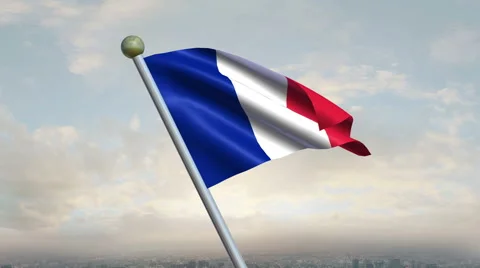 French Flag Animation Stockbeeldmateriaal 40081016